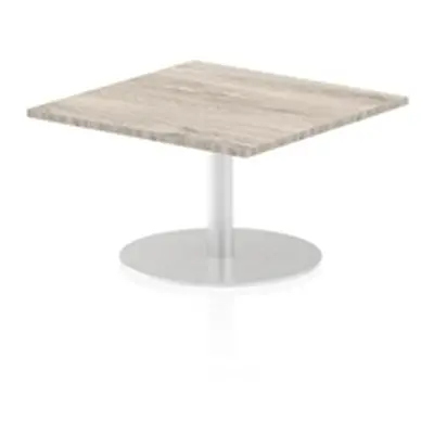 Italia 800mm Poseur Square Table Grey Oak Top 475mm High Leg