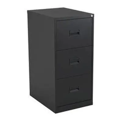 Legato Steel 3 Drawer Filing Cabinet - Black Ref TCS3FC-BK