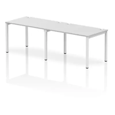 Impulse Bench Single Row 2 Person 1200 White Frame Bench Desk White