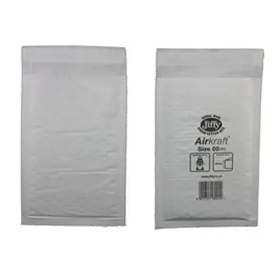 Jiffy Airkraft Postal Bags Bubble-lined No.00 White [Pack 100] - JL-00