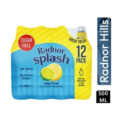 Radnor Splash Sugar Free Lemon & Lime 12x500ml