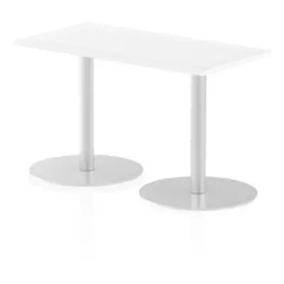 Italia 1200 x 600mm Poseur Rectangular Table White Top 725mm High Leg