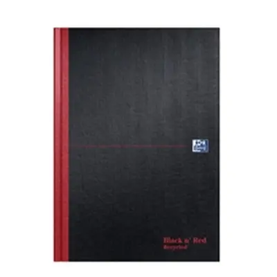 Black n Red Casebound Notebook Ruled 192 Pages Recycled A4 (Pack 2)