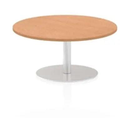 Italia 1000mm Poseur Round Table Oak Top 475mm High Leg