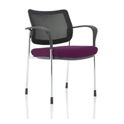 Brunswick Deluxe Mesh Back Chrome Frame Bespoke Seat Purple With Arms