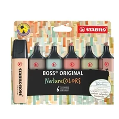 STABILO BOSS NatureCOLORS Highlighter Text Marker Assorted (Pack 6)