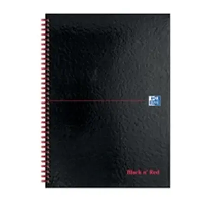 Black n Red Wirebound Glossy Hardback Notebook Ruled 140 Pages