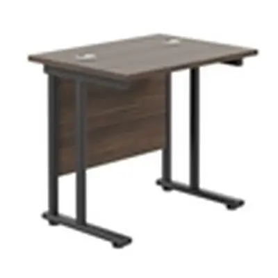 800x600 Twin Upright Rectangular Desk Dark Walnut-Black