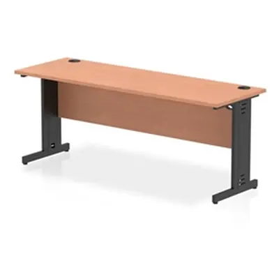 Impulse 1800x600mm Straight Desk Beech Top Black Cable Managed Leg