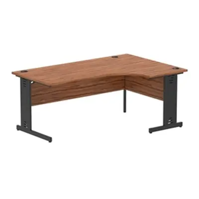 Impulse 1800 RH Crescent Desk Walnut Top Black Cable Managed Leg