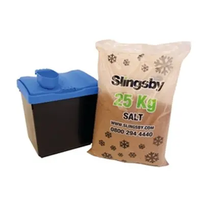 Economy Salt and Grit Bin Kit Yellow 30L with 25kg De-icing Salt