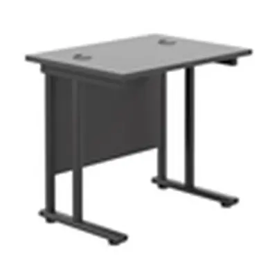 800x600 Twin Upright Rectangular Desk Black-Black