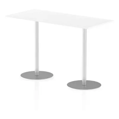 Italia 1800 x 800mm Poseur Rectangular Table White Top 1145mm High Leg