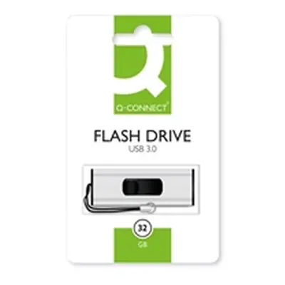 Q-Connect USB 3.0 Slider 32GB Flash Drive Silver/Black KF16370