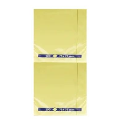 Yellow Repositionable Quick Notes Pad 75x75mm (Pack of 12) WX10502