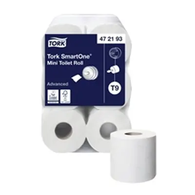 Tork T9 SmartOne Mini Toilet Roll 2-Ply 620 Sheets (12 Pack)