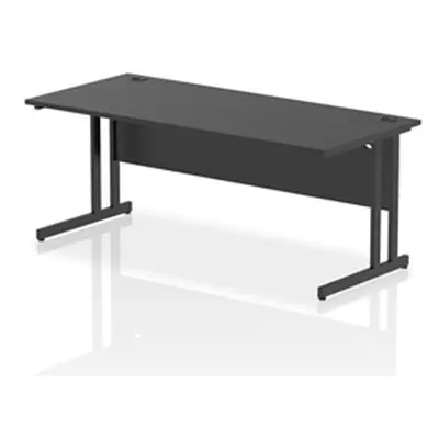 Impulse 1800x800mm Straight Office Desk Black Top Black Cantilever Leg