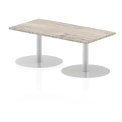 Italia 1200x600mm Poseur Rectangular Table Grey Oak Top 475mm High Leg