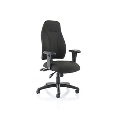 Esme Black Fabric Posture Chair Height Adjustable Arms - OP000232