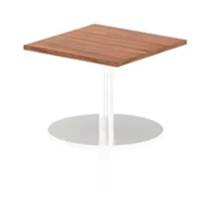 Italia 600mm Poseur Square Table Walnut Top 475mm High Leg