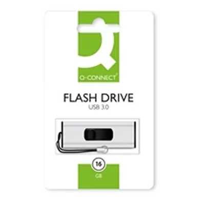 Q-Connect USB 3.0 Slider 16GB Flash Drive Silver/Black KF16369