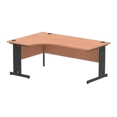 Impulse 1800 LH Crescent Desk Beech/Black Cable Managed Leg