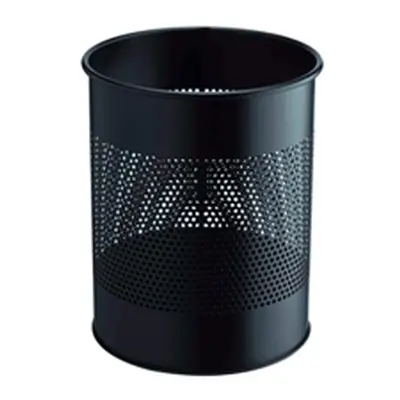 Durable Perforated Waste Bin 15L Black