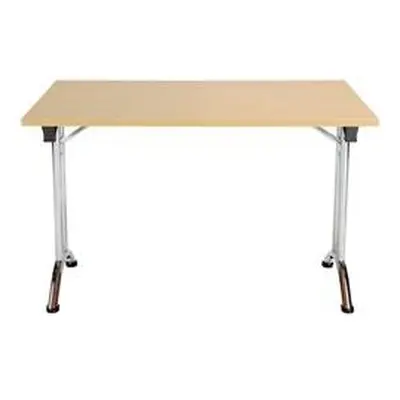 Allegro Folding Table 1200x800 Chrome Frame Oak Top Ref OUFT1280CRNO