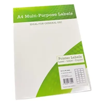 Alpa-Cartridge A4 Multip Labels 21 Per Sheet 63.5x38mm White100