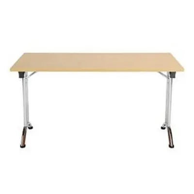 Allegro Folding Table 1400x800 Chrome Frame Oak Top Ref OUFT1480CRNO