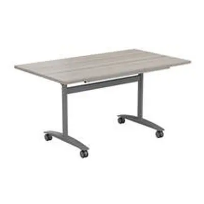 Tilting Table 1200 X 800 - Grey Oak Top and Silver Legs - OTT1280SVGO