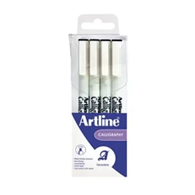 Artline Calligraphy Pen Set Assorted Width Black (4 Pack) EK-240W4