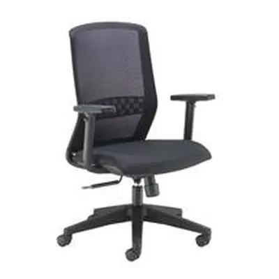 Spark Mesh Chair Upholstered In Black Fabric, Black Mesh