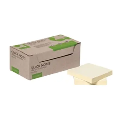 Q-Connect Recycled Notes 76x76mm Yellow (Pack of 12) KF17321