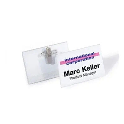 Durable Combi Clip Name Badge 40x75mm