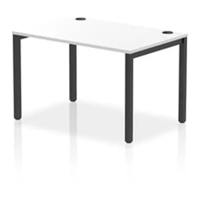 Impulse Bench Single Row 1200 Black Frame Office Bench Desk White