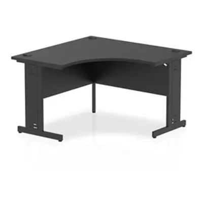 Impulse 1200mm Corner Office Desk Black Top Black Cable Managed Leg