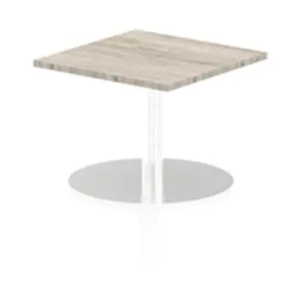 Italia 600mm Poseur Square Table Grey Oak Top 475mm High Leg