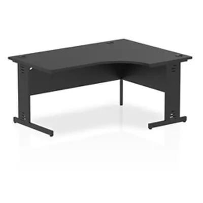 Impulse 1600 RH Crescent Desk Black Top Black Cable Managed Leg