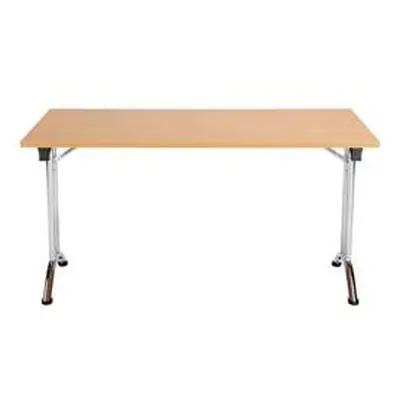 Allegro Folding Table 1400x700 Chrome Frame Beech top OUFT1470CRBE2