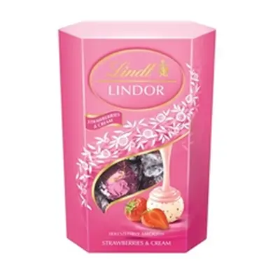 Lindt Lindor Strawberry and Cream Cornet 200g LINDSTRAW