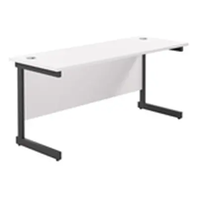 1800x600 Single Upright Rectangular Desk White-Black