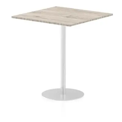 Italia 1000mm Poseur Square Table Grey Oak Top 1145mm High Leg