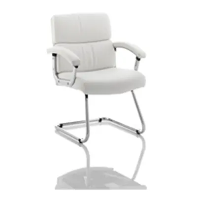 Desire Visitor Cantilever Chair White With Arms - BR00003