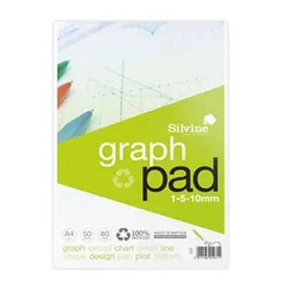 Silvine Recycled Graph Pad 1/5/10mm A4 50 Pages A4GPRE