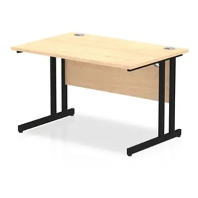 Impulse 1200 x 800mm Straight Desk Maple Top Black Cantilever Leg