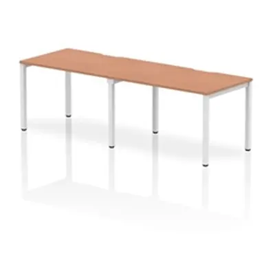 Evolve Single White Frame Bench Desk 1200 Beech (2 Pod) - BE358