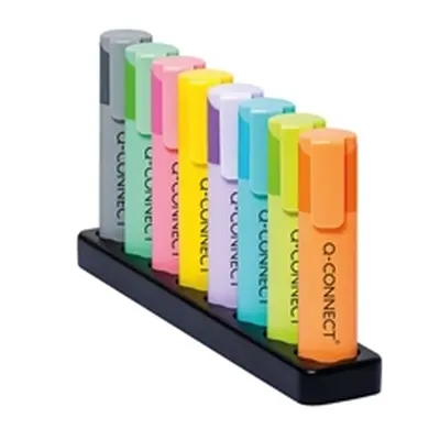 Q-Connect Deskset With 8 Pastel Highlighters (Pack of 8) KF17806