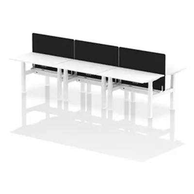 Air B2B 1200x800mm Adjustable 6P Bench Desk CP White/White + Screen