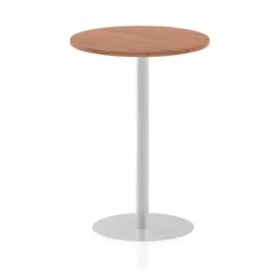 Italia 800mm Poseur Round Table Walnut Top 1145mm High Leg